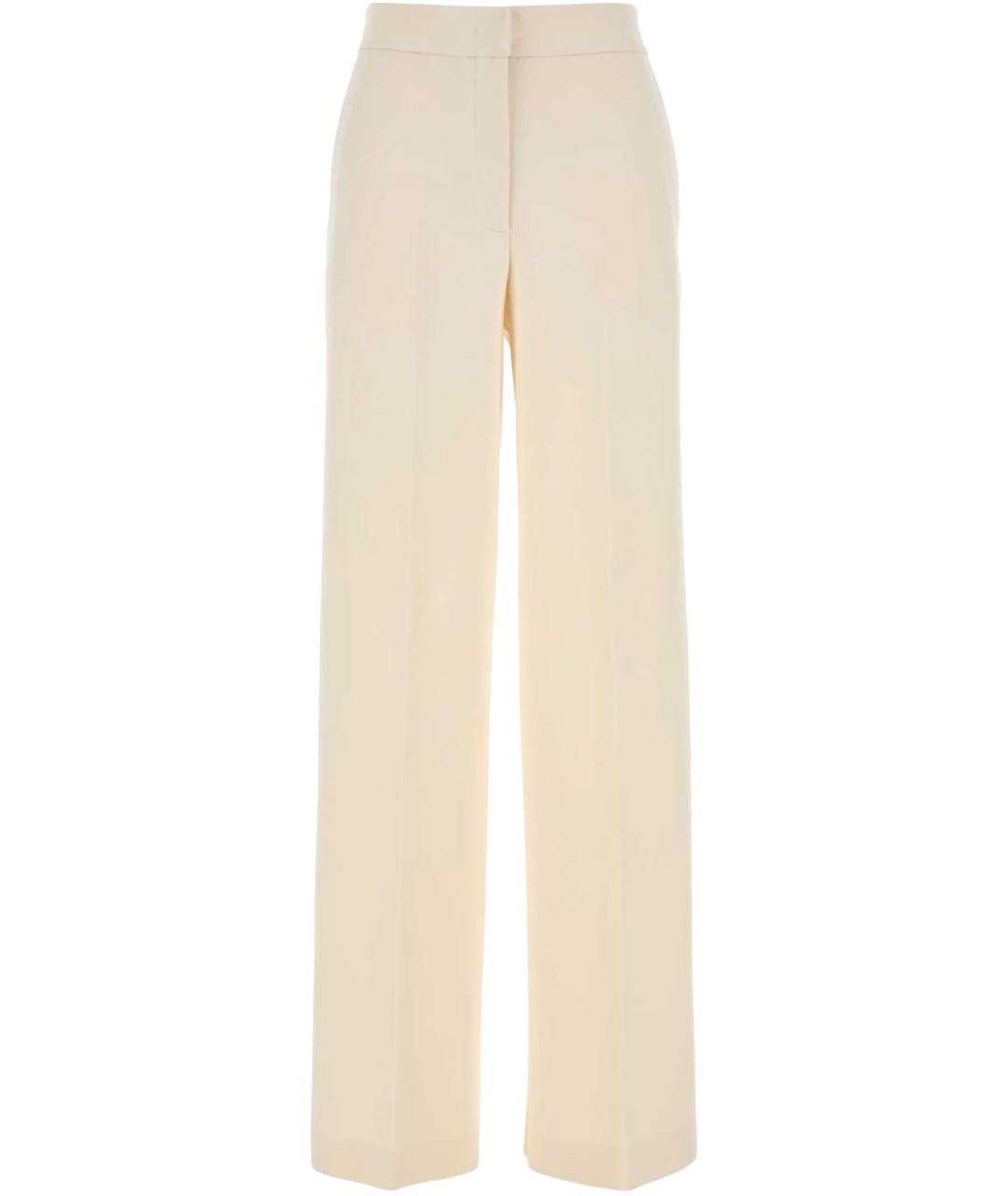 MAX MARA Белые хлопковые прямые брюки, фото 1