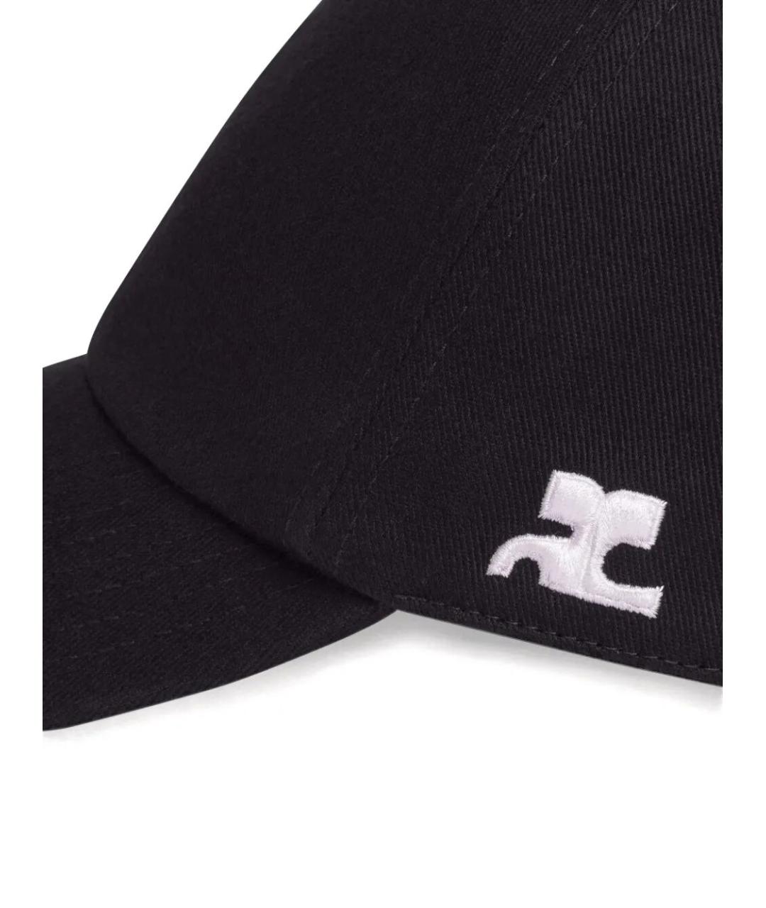 COURREGES Черная хлопковая кепка, фото 2