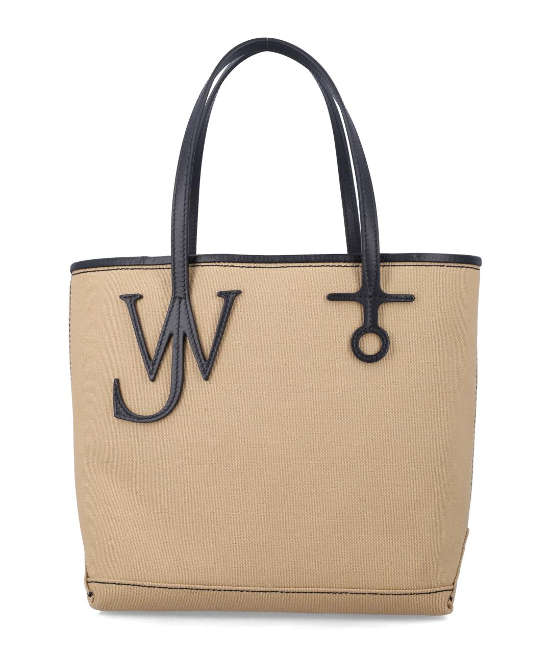 J.W.ANDERSON Бежевая хлопковая сумка тоут, фото 1