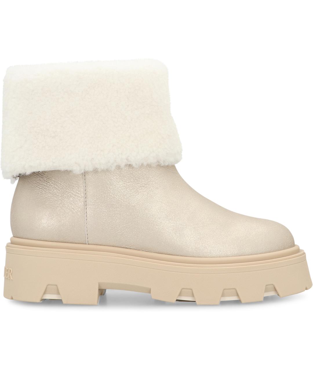 MONCLER Серебряные кожаные ботинки, фото 2