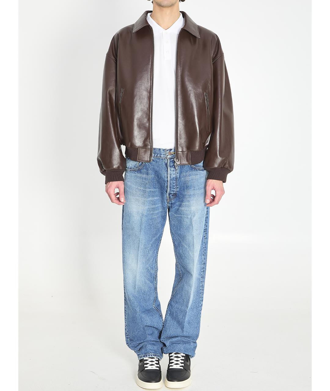 CELINE Коричневая кожаная куртка, фото 6