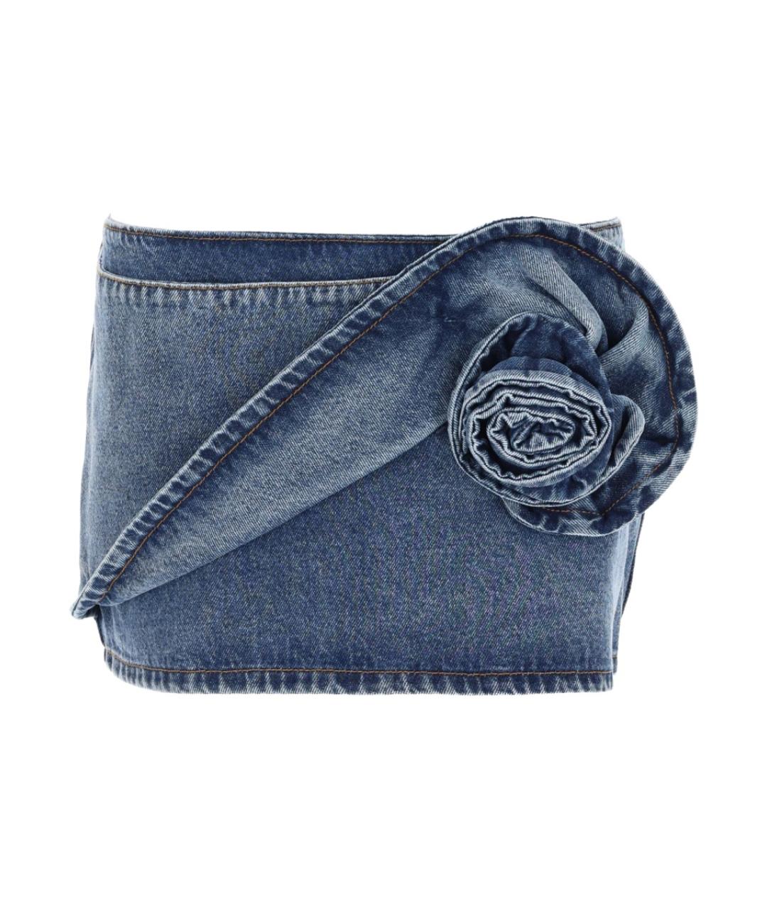 MAGDA BUTRYM Синяя хлопковая юбка мини, фото 1