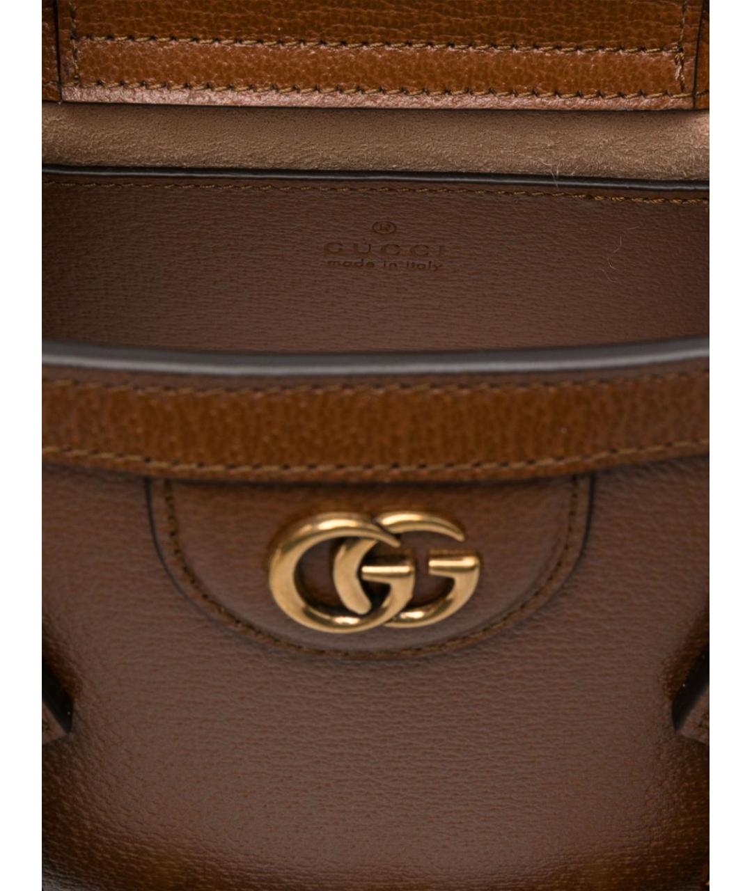 GUCCI Коричневая кожаная сумка тоут, фото 4