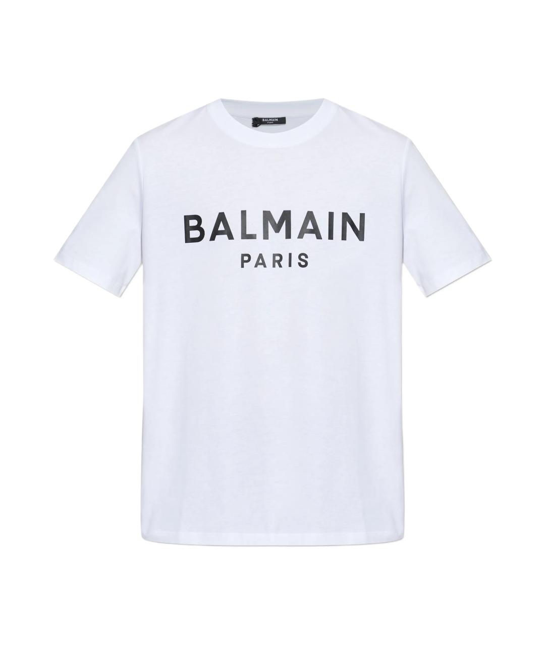 BALMAIN Белая хлопковая футболка, фото 1