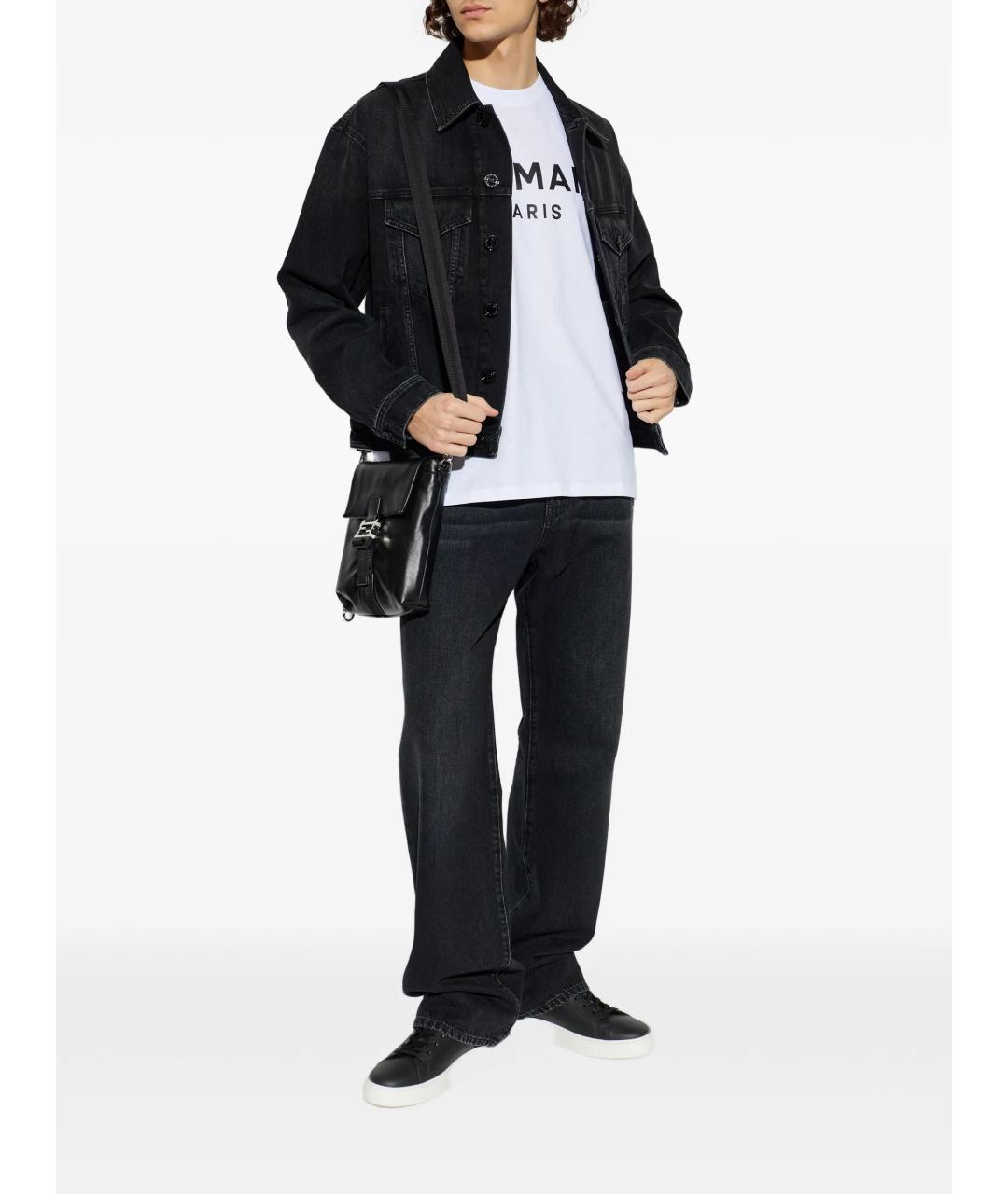 BALMAIN Белая хлопковая футболка, фото 2