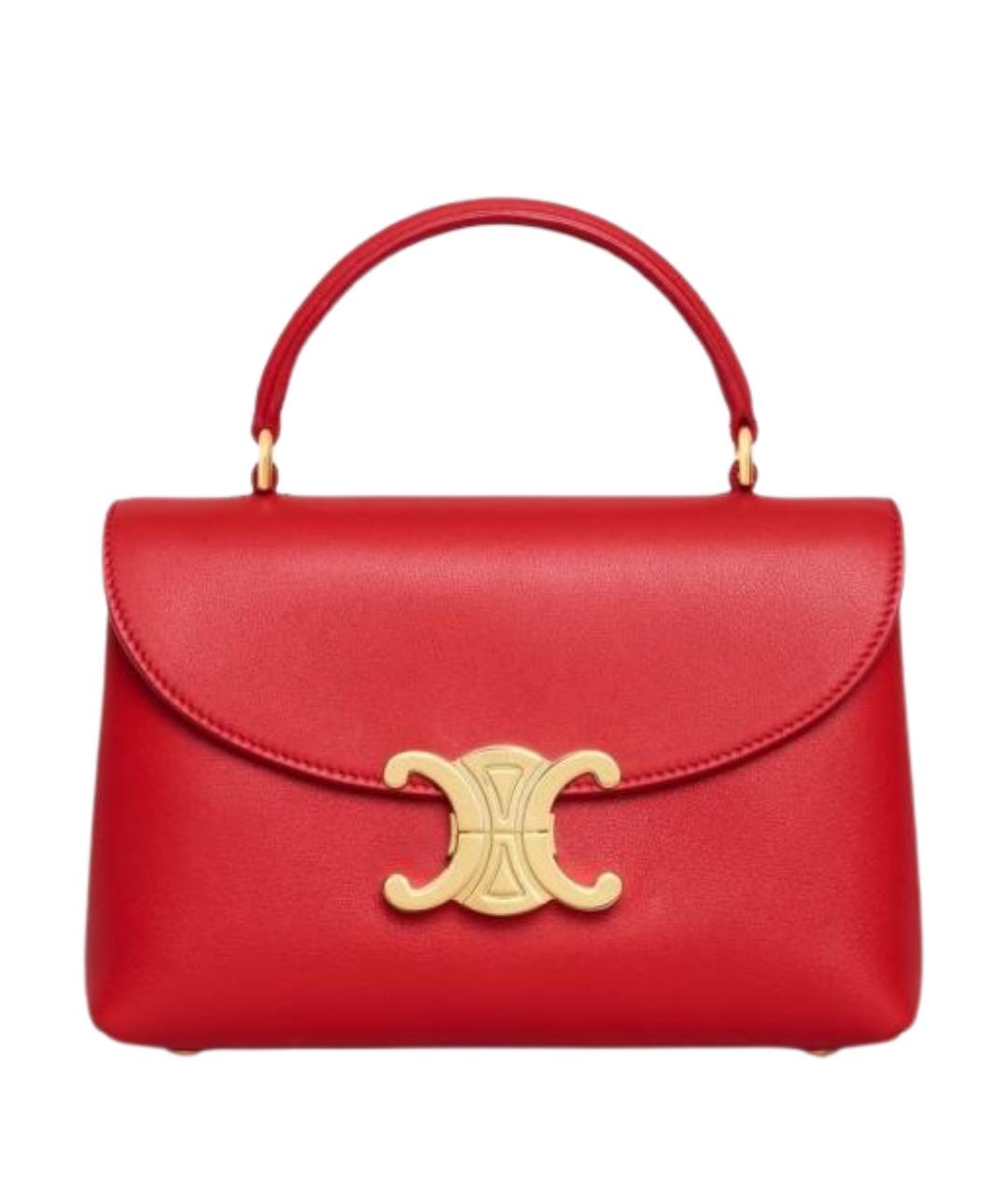 CELINE Красная кожаная сумка через плечо, фото 1