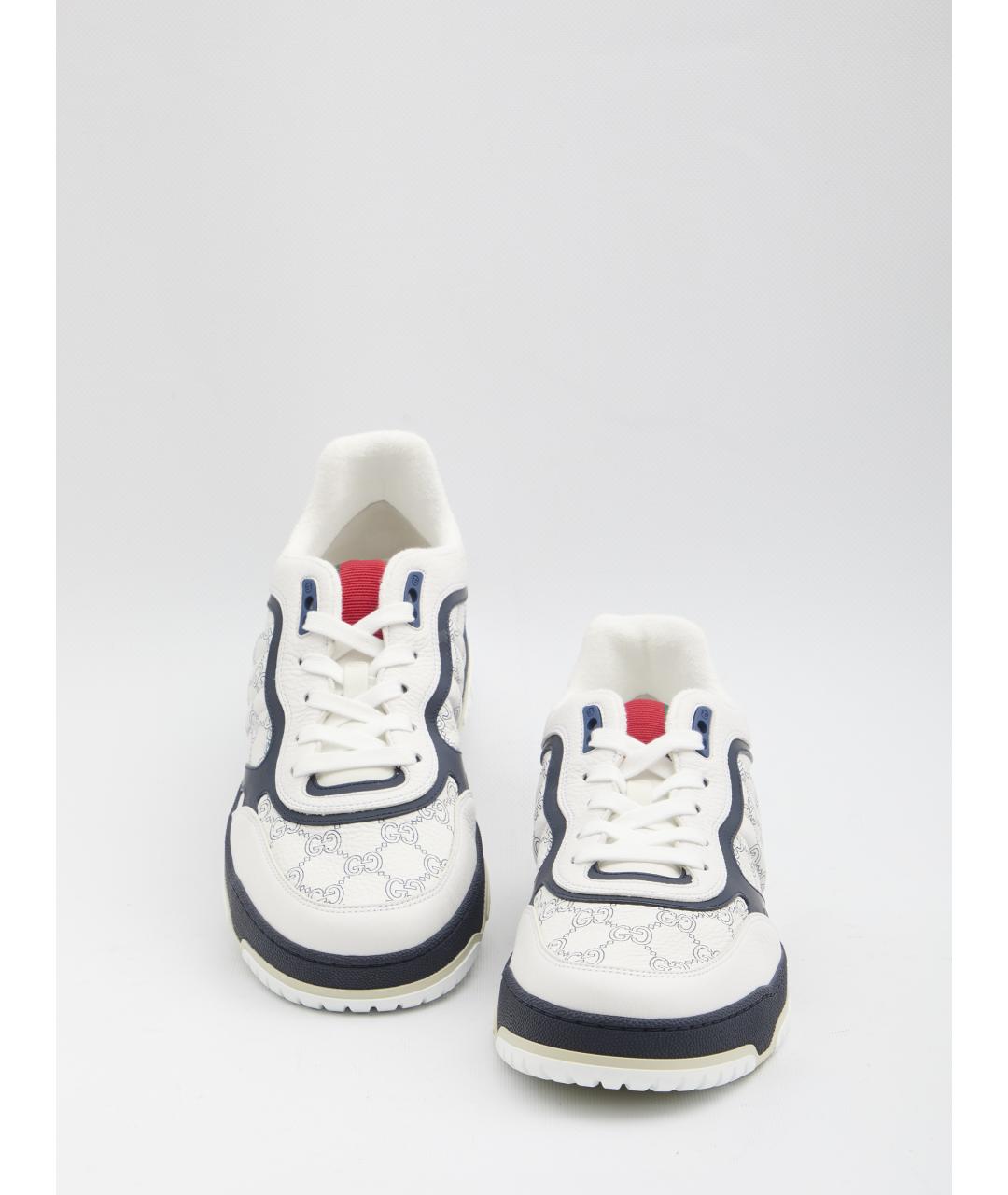 GUCCI Белые кожаные низкие кроссовки / кеды, фото 5