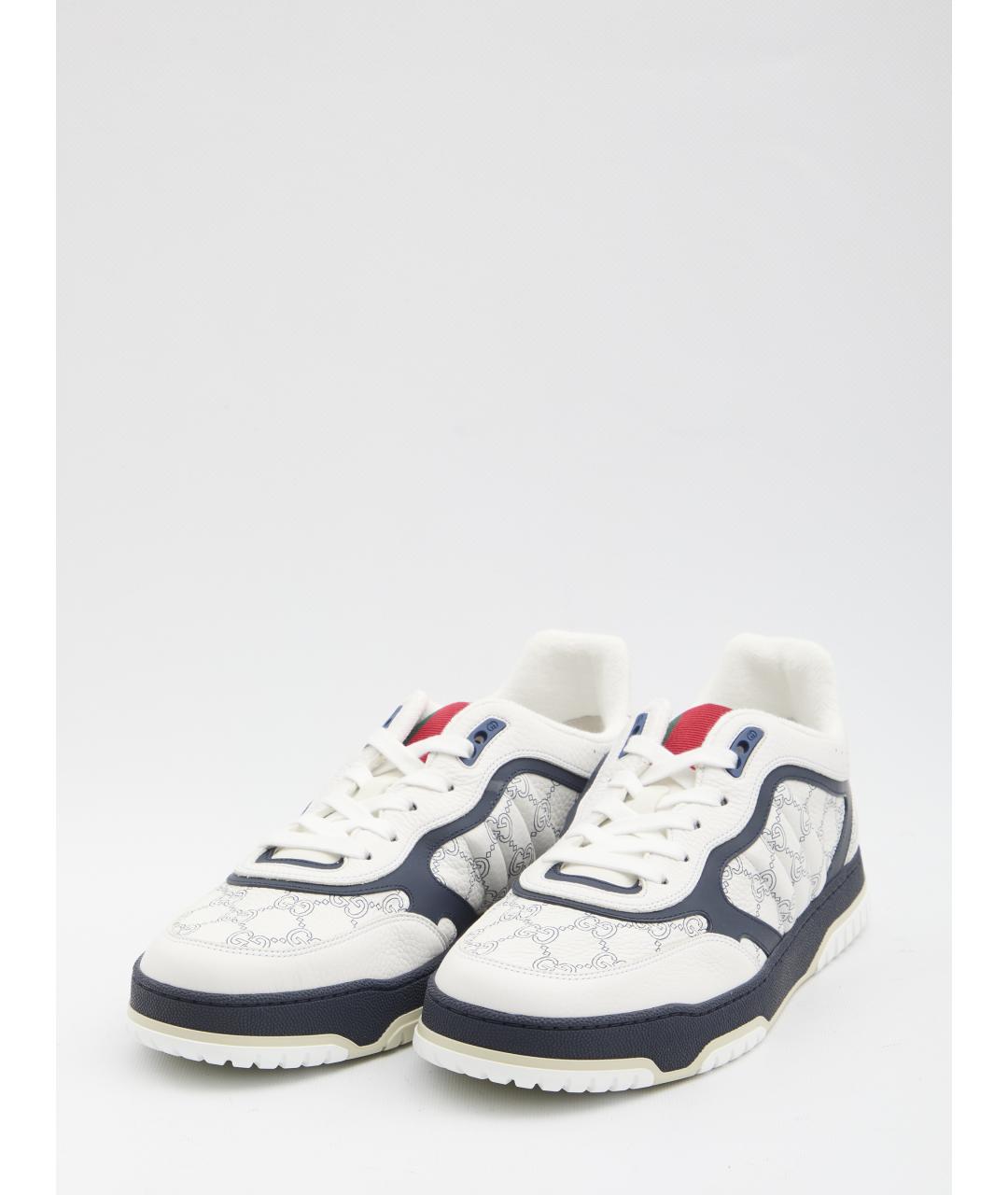 GUCCI Белые кожаные низкие кроссовки / кеды, фото 2