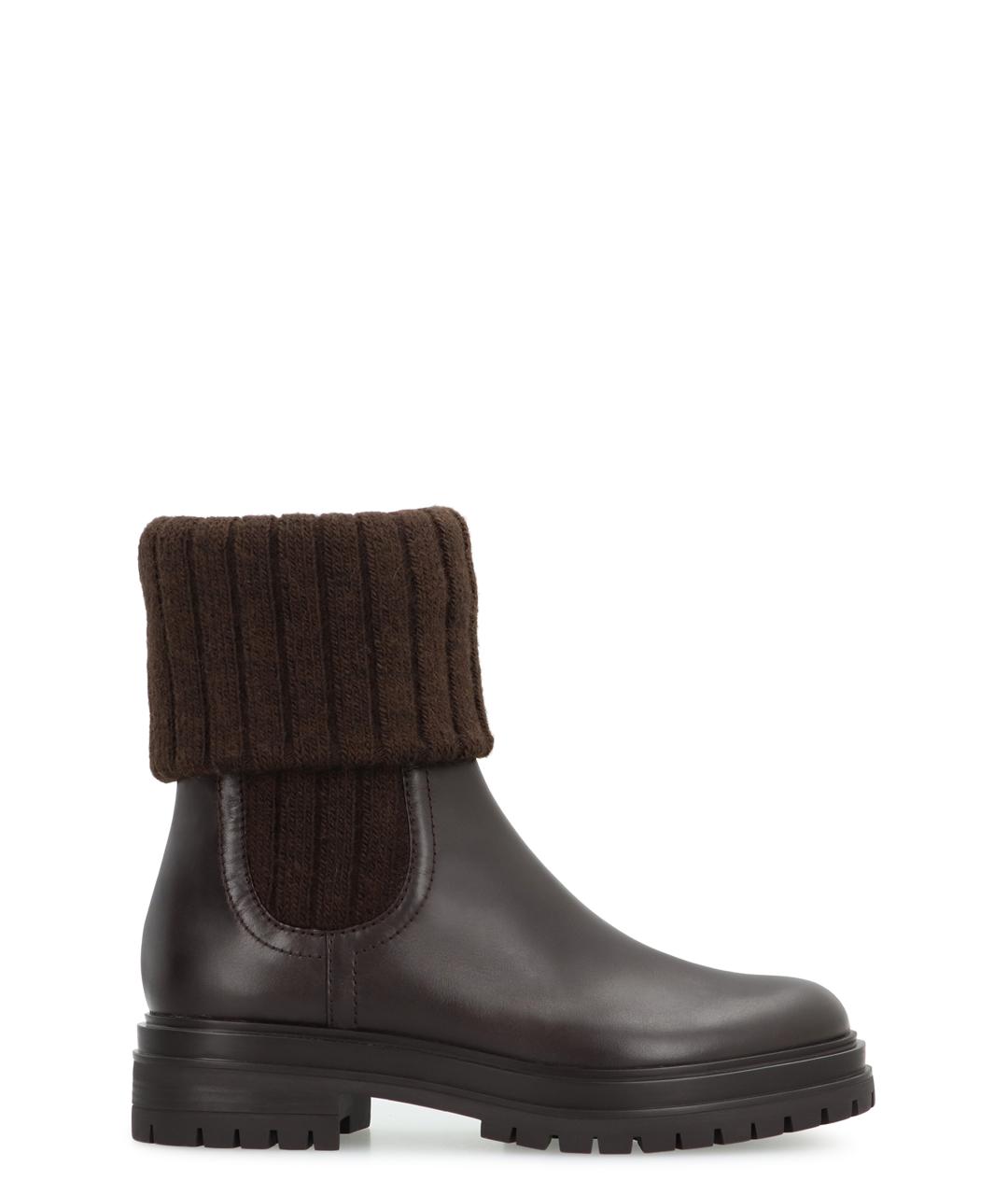 GIANVITO ROSSI Коричневые кожаные ботинки, фото 1