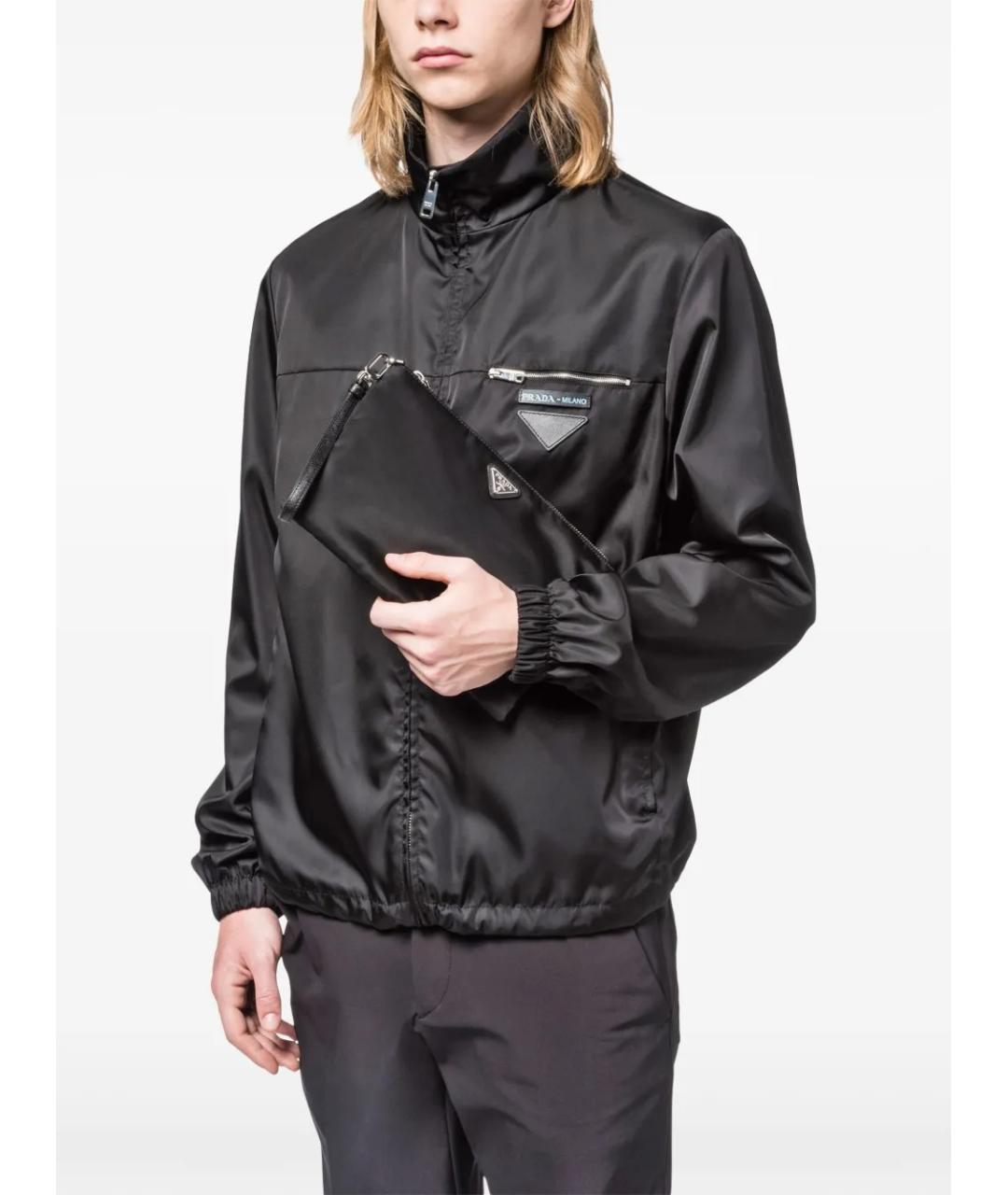 PRADA Черная синтетическая барсетка, фото 2