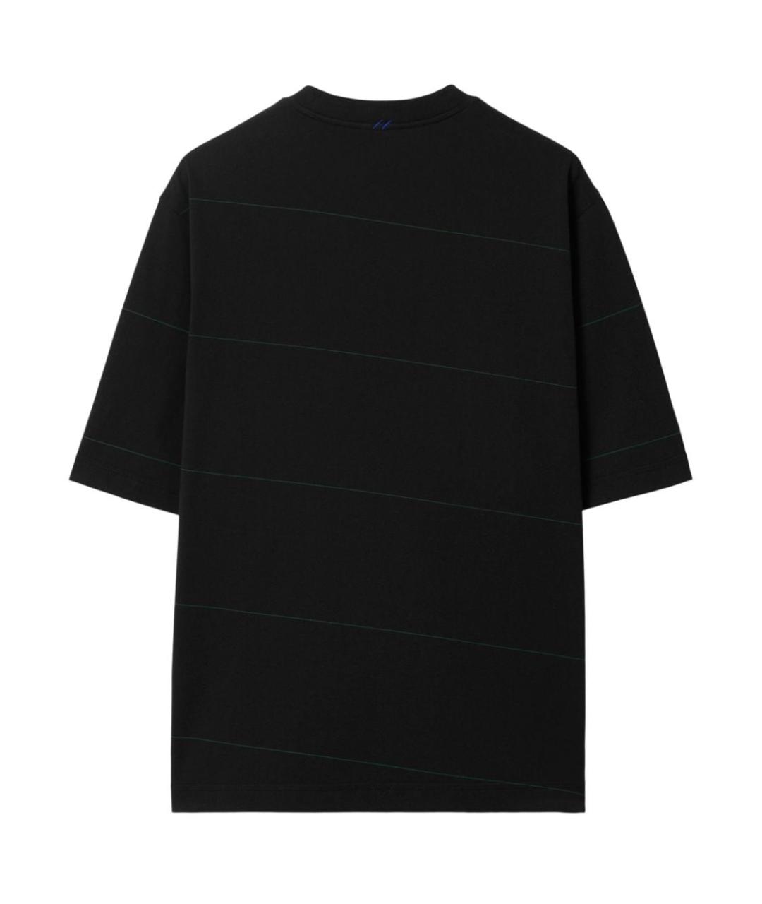 BURBERRY Черная хлопковая футболка, фото 2