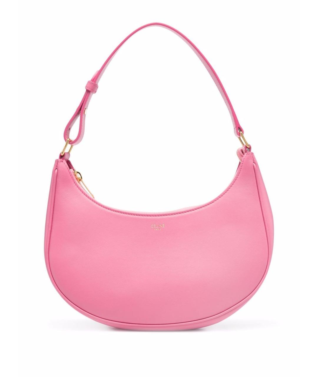 CELINE Розовая кожаная сумка с короткими ручками, фото 1