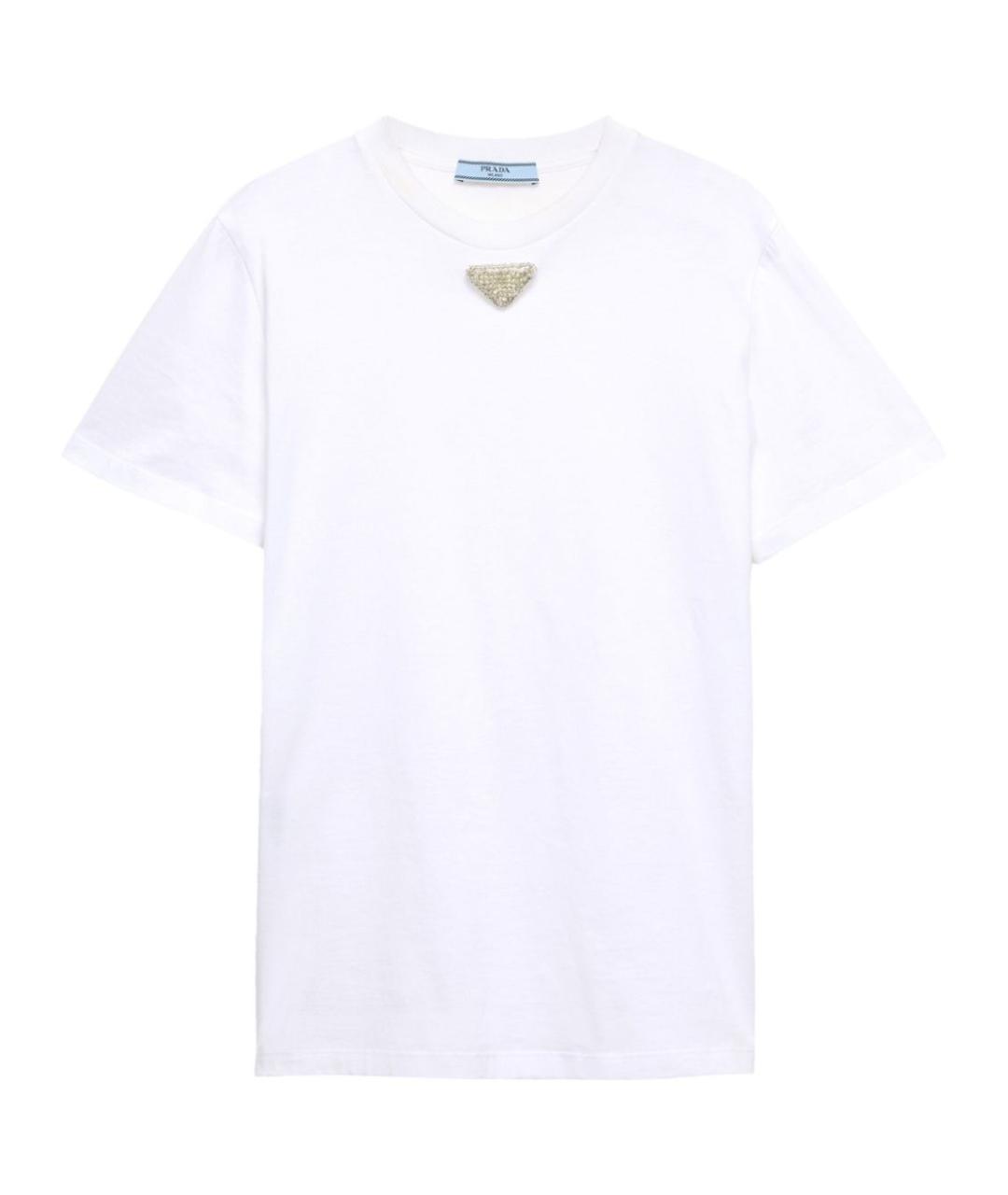 PRADA Белая хлопковая футболка, фото 1