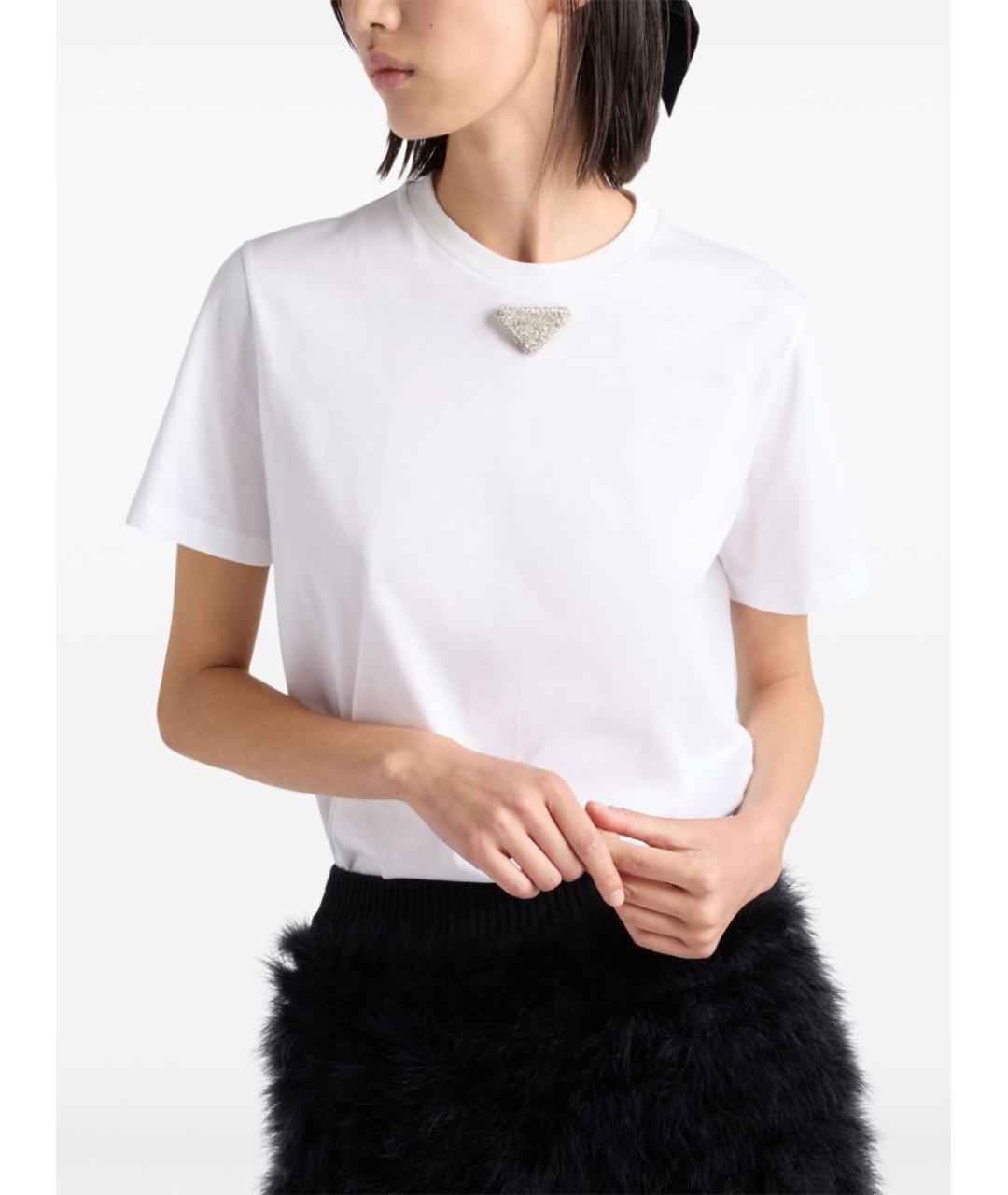 PRADA Белая хлопковая футболка, фото 3