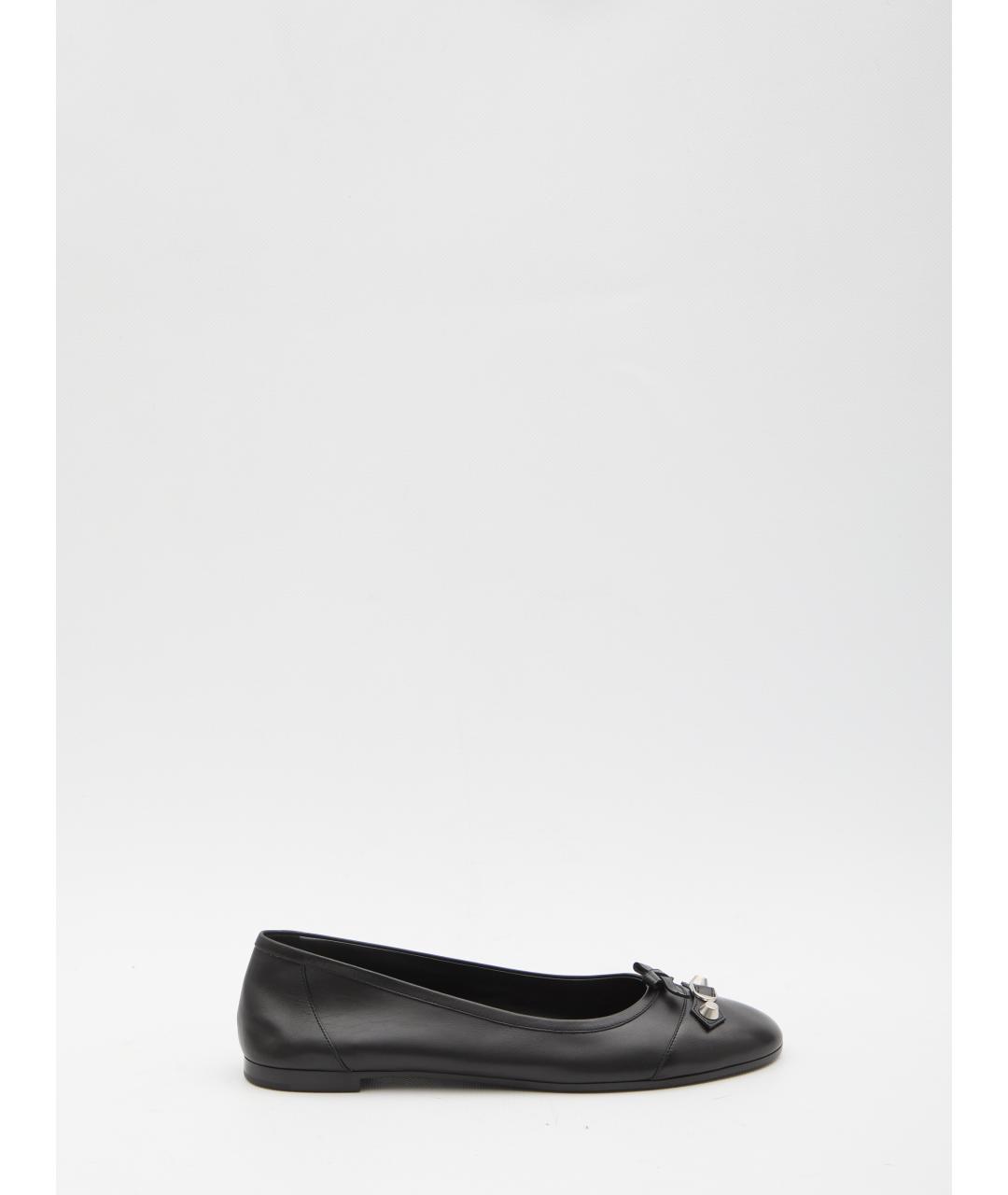 BALENCIAGA Черные кожаные балетки, фото 4