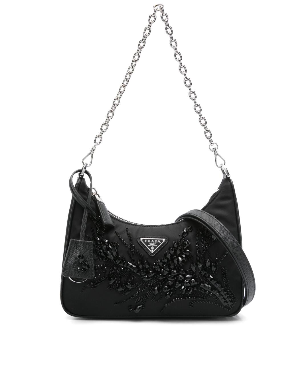 PRADA Черная синтетическая сумка с короткими ручками, фото 1