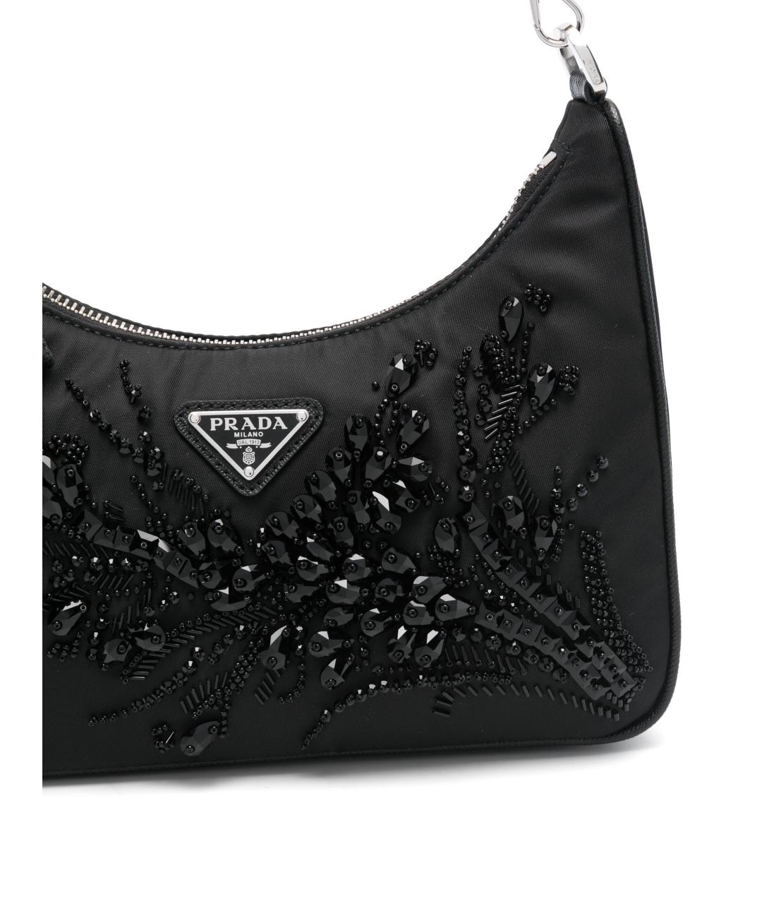PRADA Черная синтетическая сумка с короткими ручками, фото 4