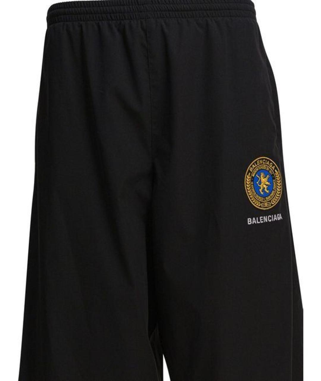 BALENCIAGA Черные полиэстеровые повседневные брюки, фото 3