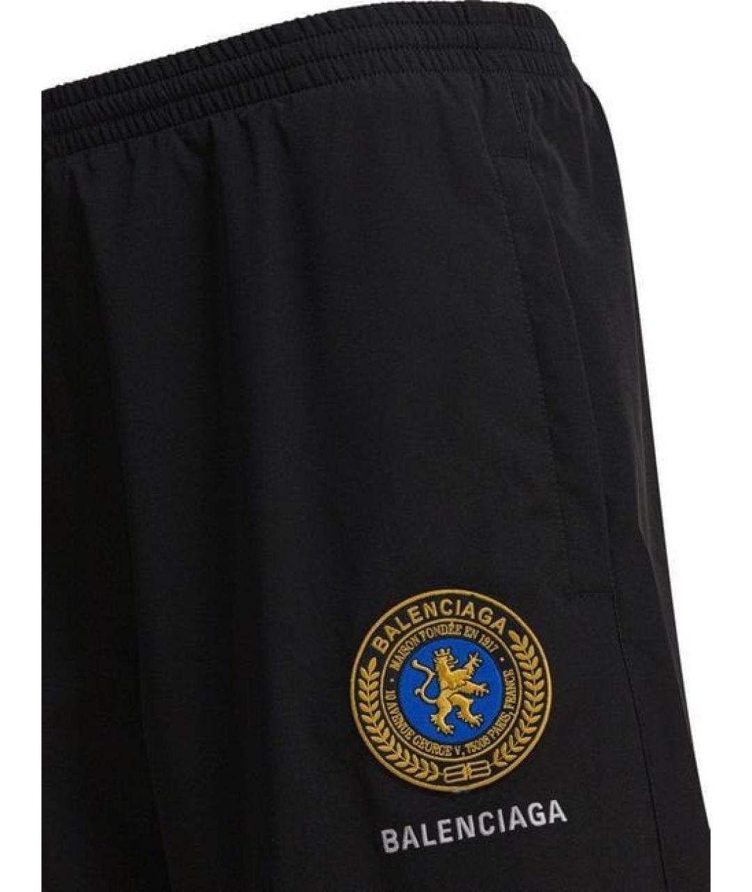 BALENCIAGA Черные полиэстеровые повседневные брюки, фото 4
