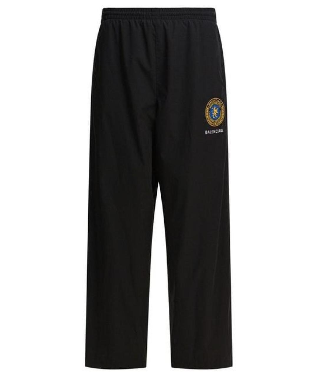 BALENCIAGA Черные полиэстеровые повседневные брюки, фото 1