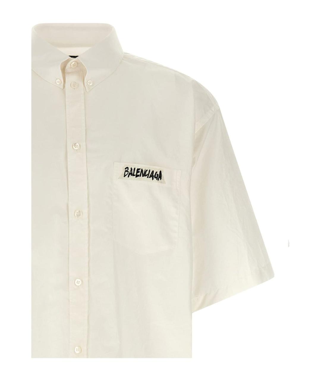 BALENCIAGA Белая хлопковая кэжуал рубашка, фото 3