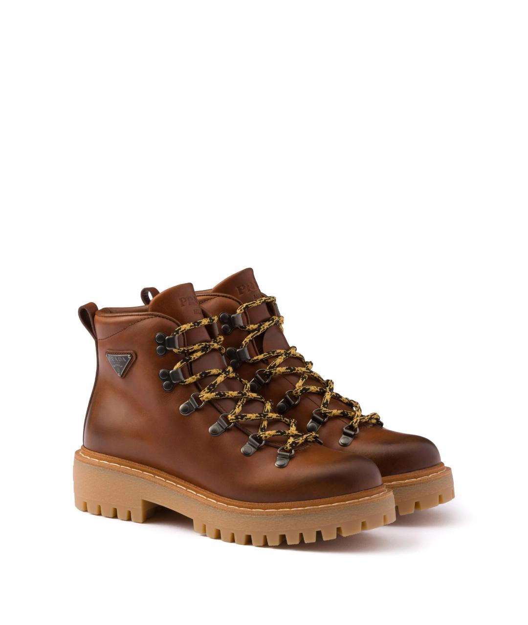 PRADA Коричневые кожаные ботинки, фото 2