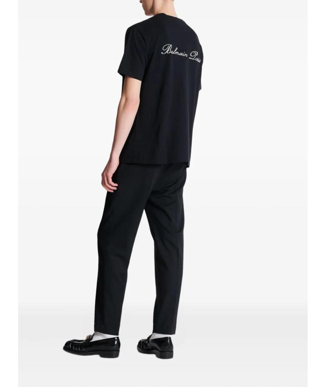 BALMAIN Черная хлопковая футболка, фото 4