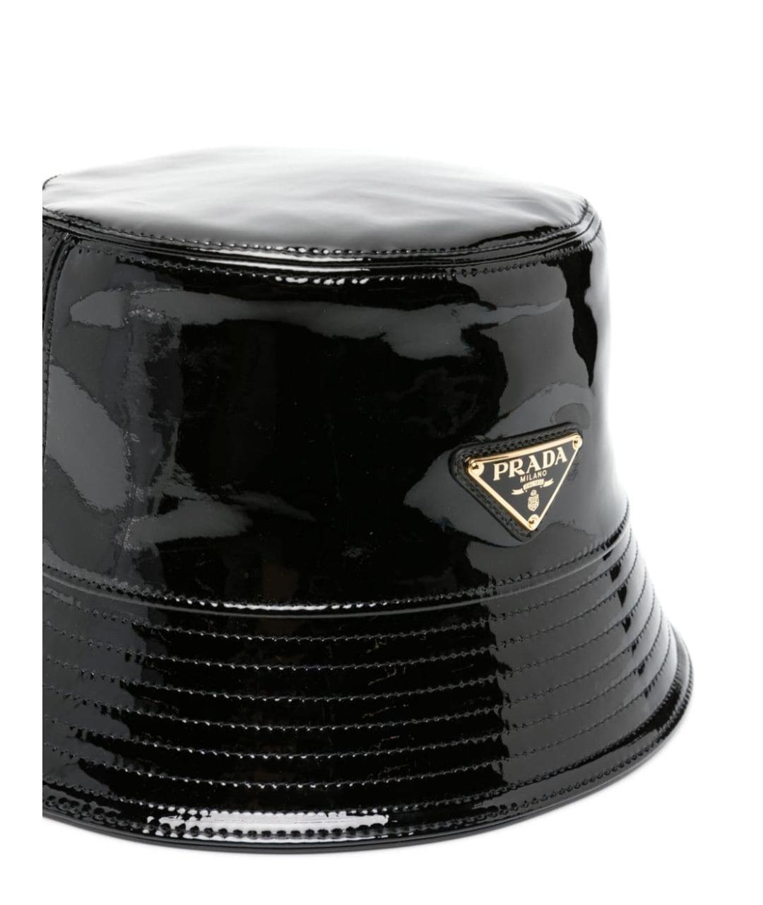 PRADA Черная кожаная панама, фото 4