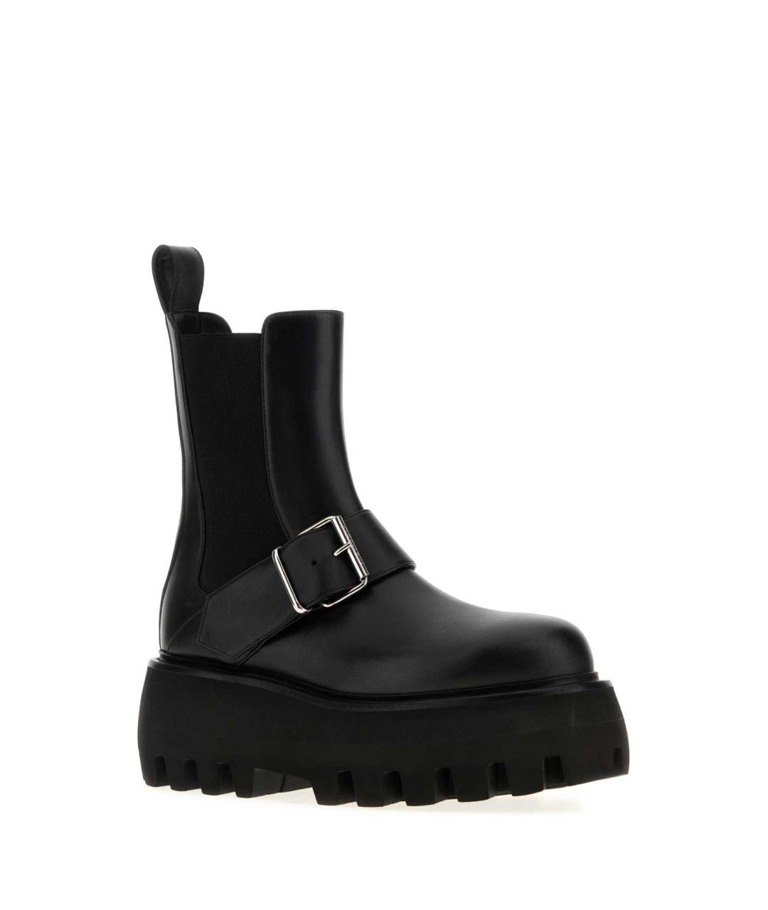 ALEXANDER MCQUEEN Черные кожаные ботинки, фото 2