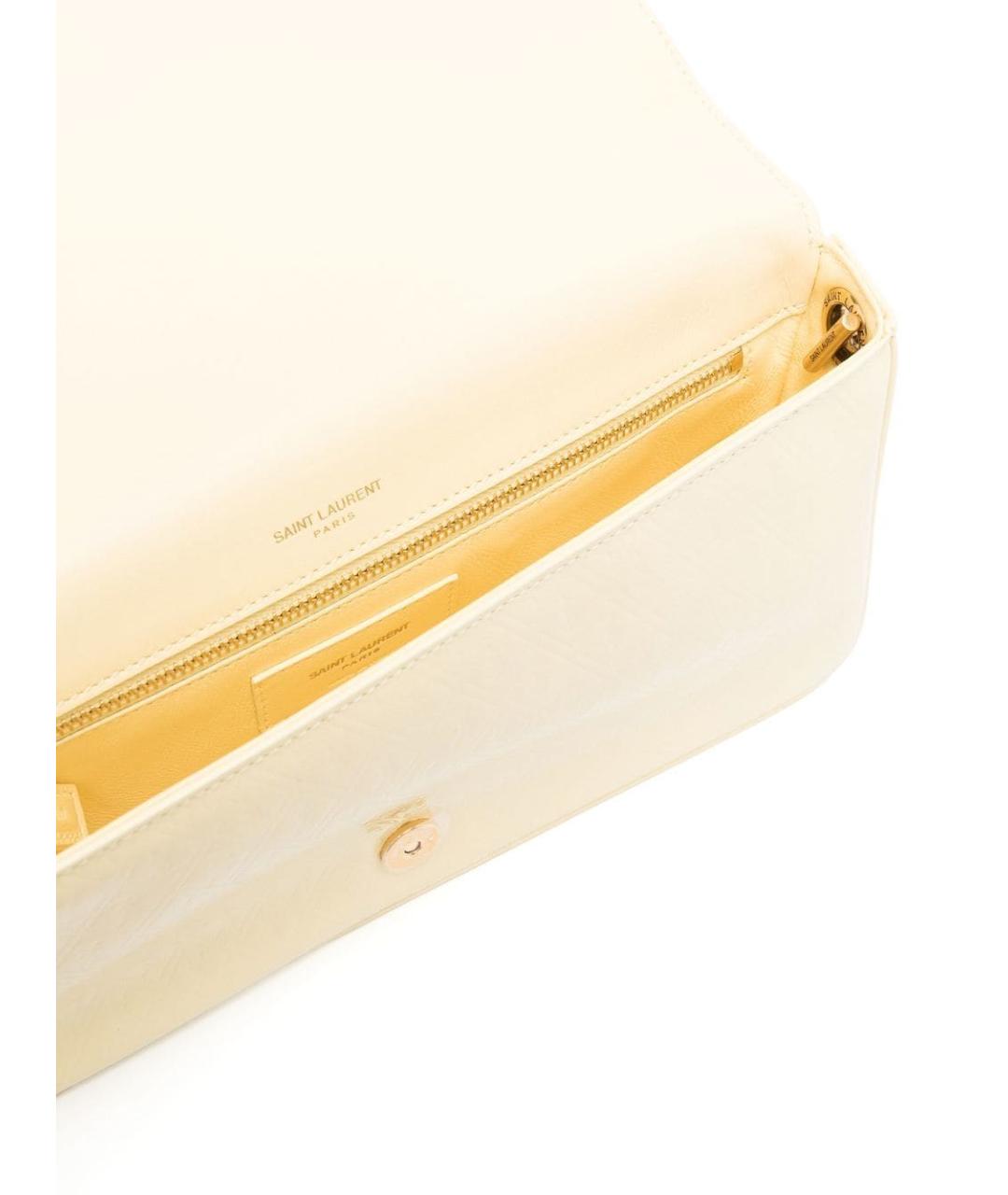 SAINT LAURENT Желтая кожаная сумка через плечо, фото 2