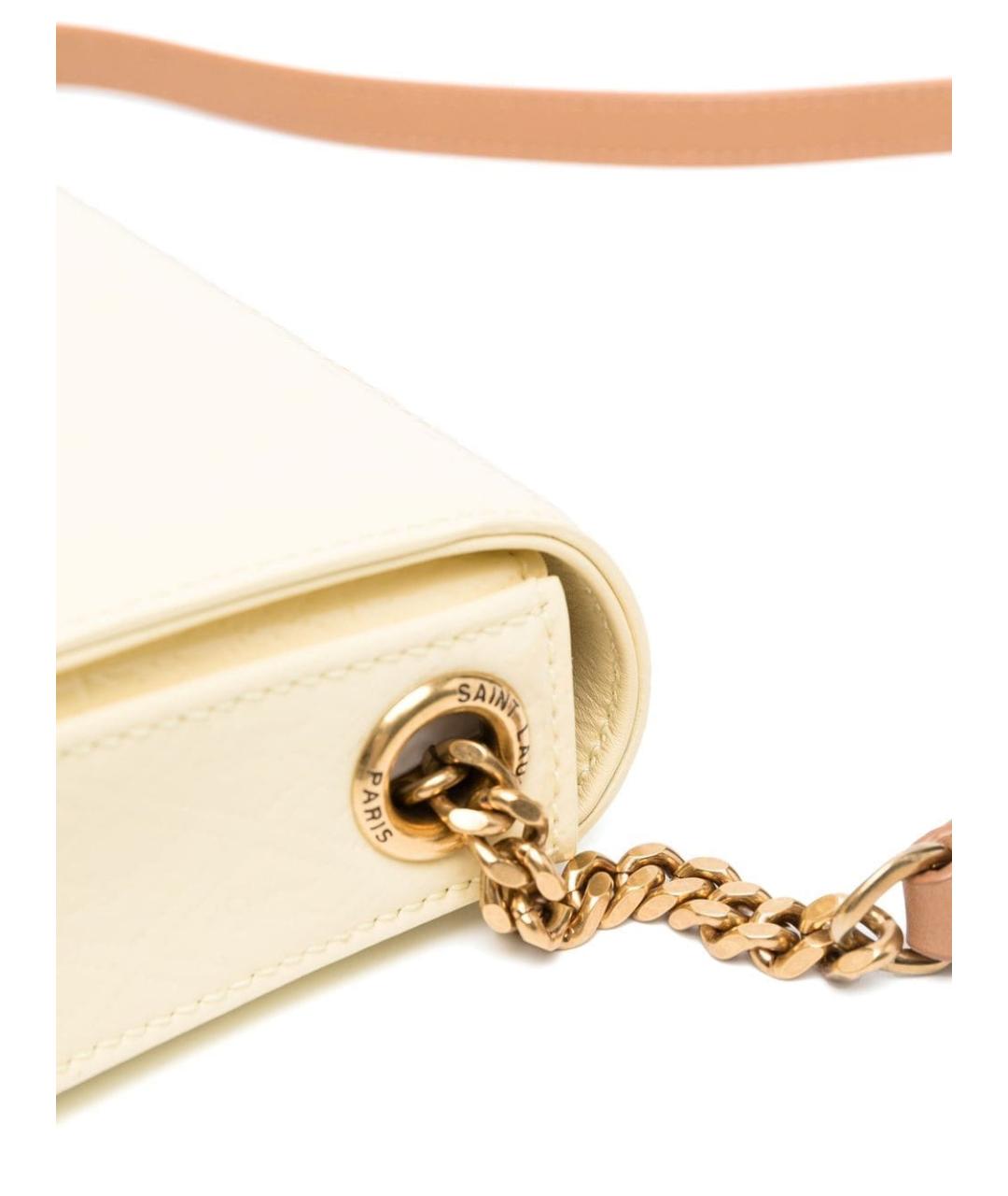 SAINT LAURENT Желтая кожаная сумка через плечо, фото 3