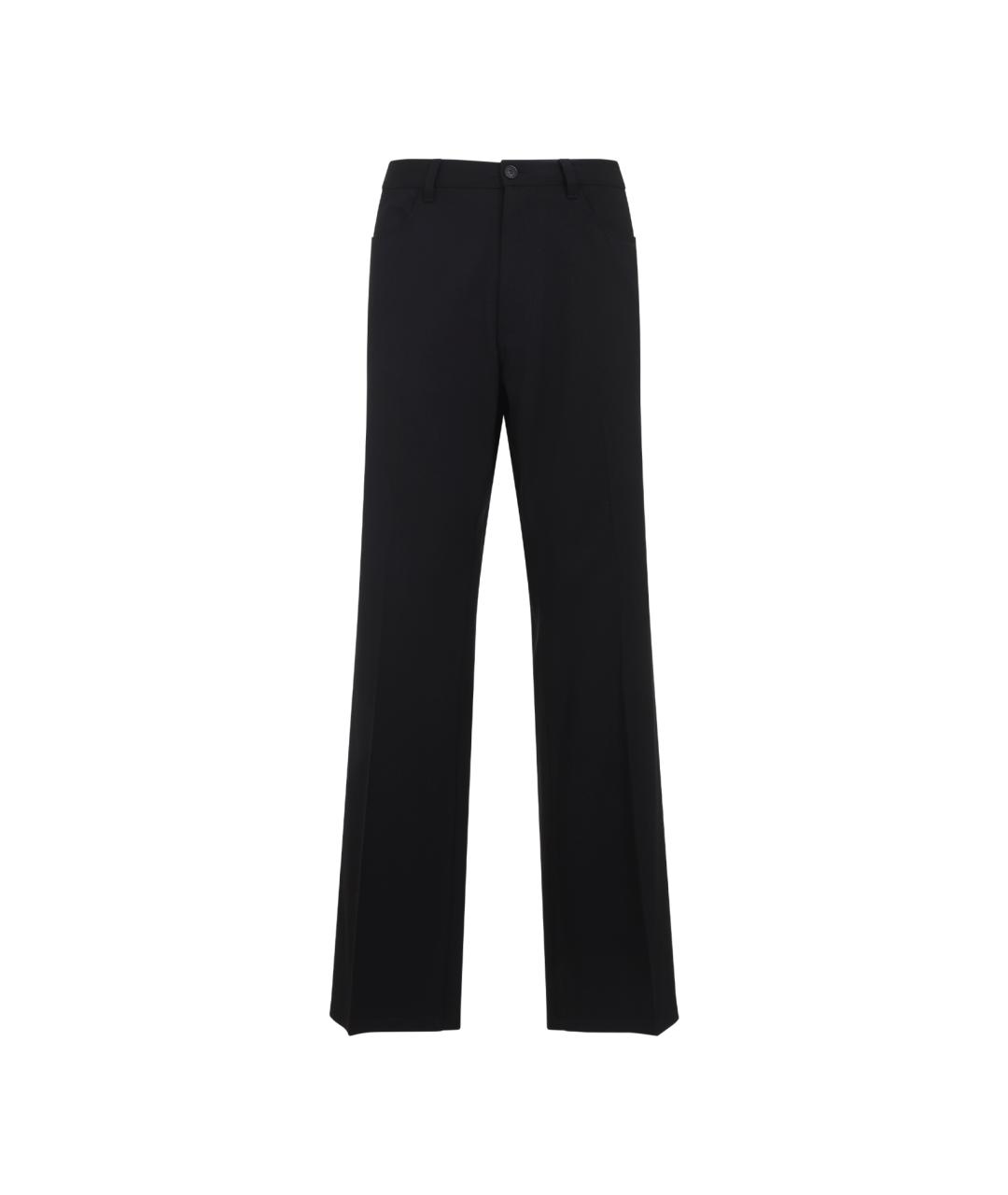 BALENCIAGA Черные шерстяные повседневные брюки, фото 1