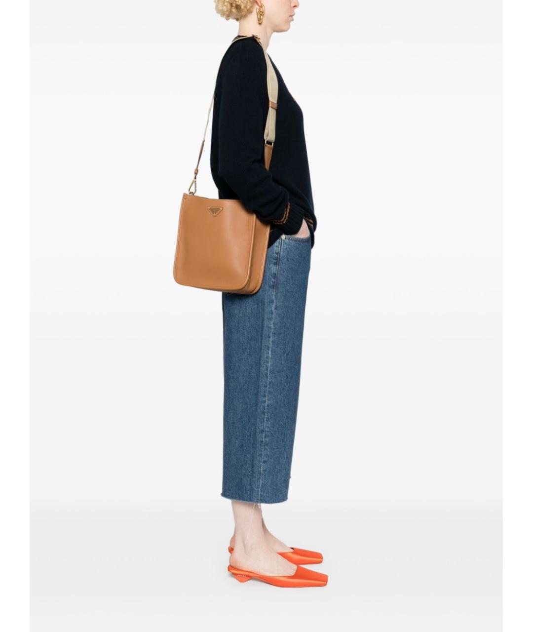 PRADA Коричневая кожаная сумка через плечо, фото 2