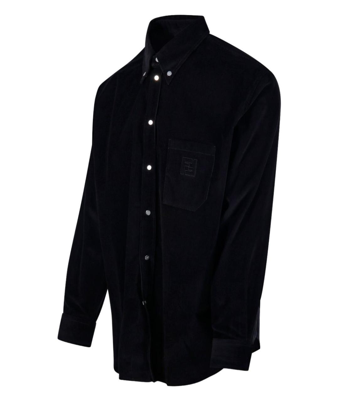 FENDI Черная хлопковая кэжуал рубашка, фото 4