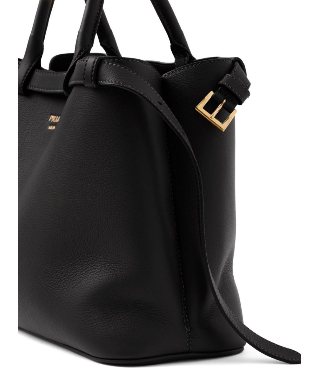 PRADA Черная кожаная сумка с короткими ручками, фото 3