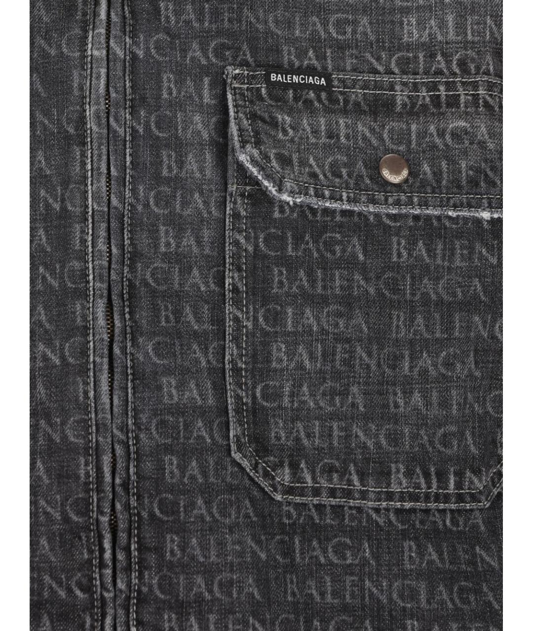 BALENCIAGA Черная хлопковая кэжуал рубашка, фото 4