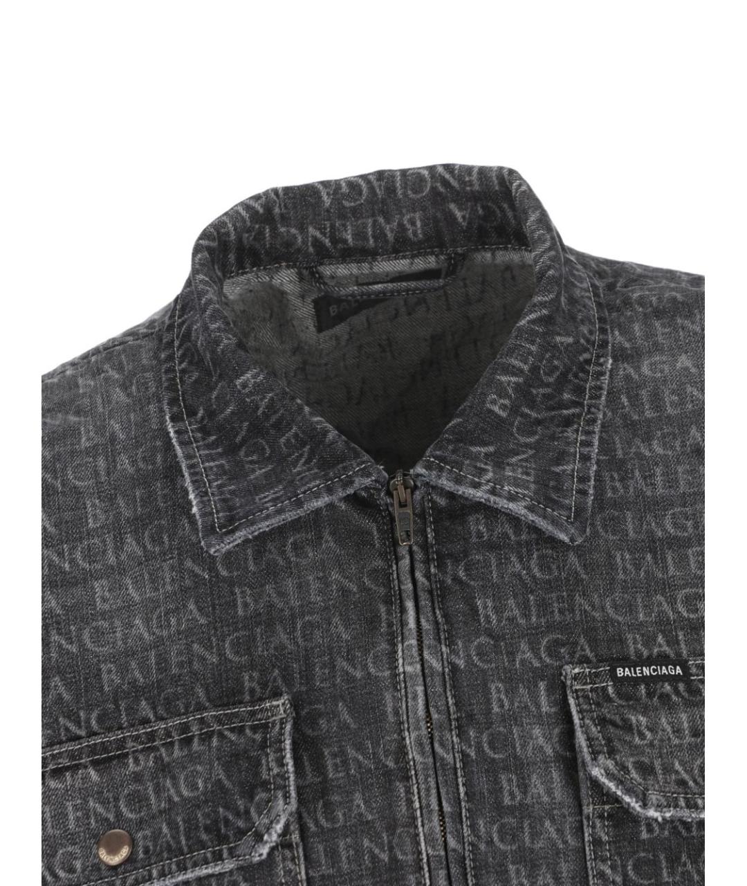 BALENCIAGA Черная хлопковая кэжуал рубашка, фото 3