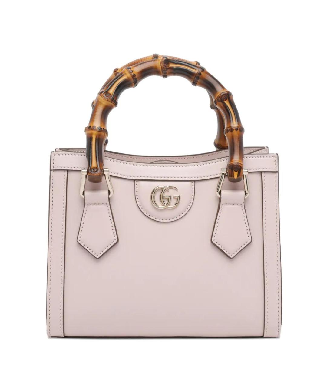 GUCCI Розовая кожаная сумка с короткими ручками, фото 1