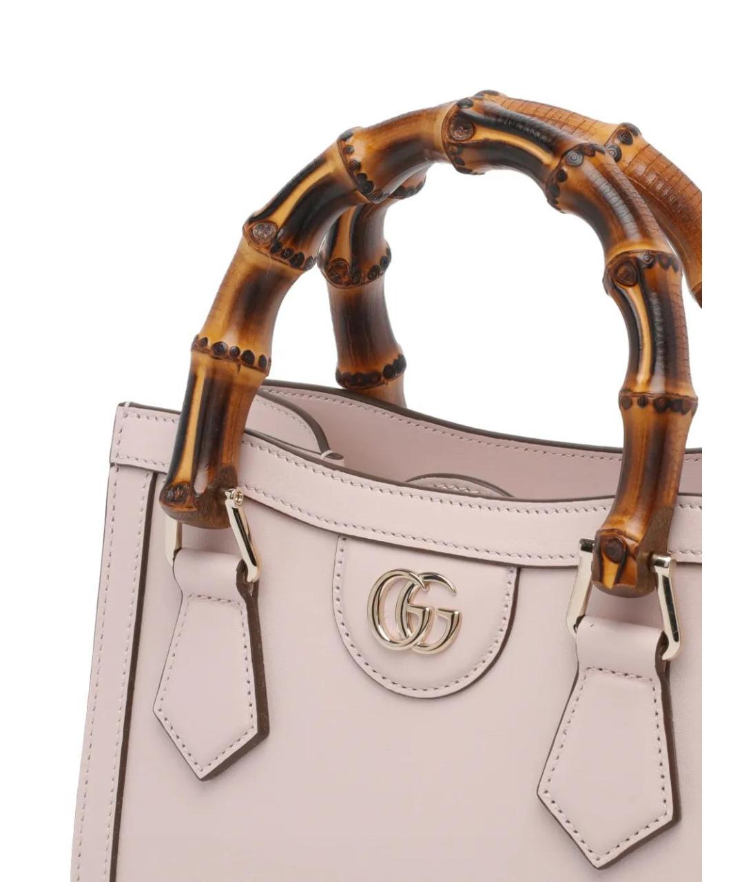 GUCCI Розовая кожаная сумка с короткими ручками, фото 4