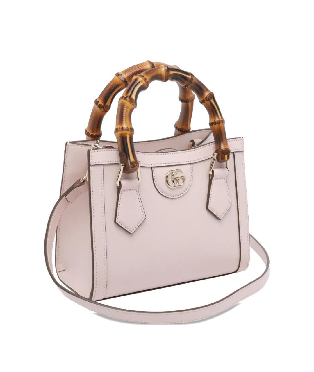 GUCCI Розовая кожаная сумка с короткими ручками, фото 3