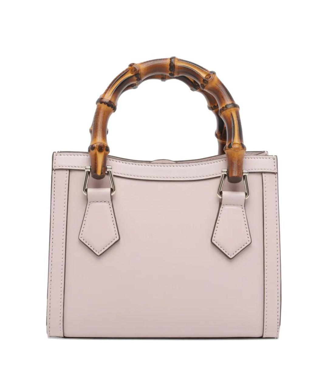 GUCCI Розовая кожаная сумка с короткими ручками, фото 2