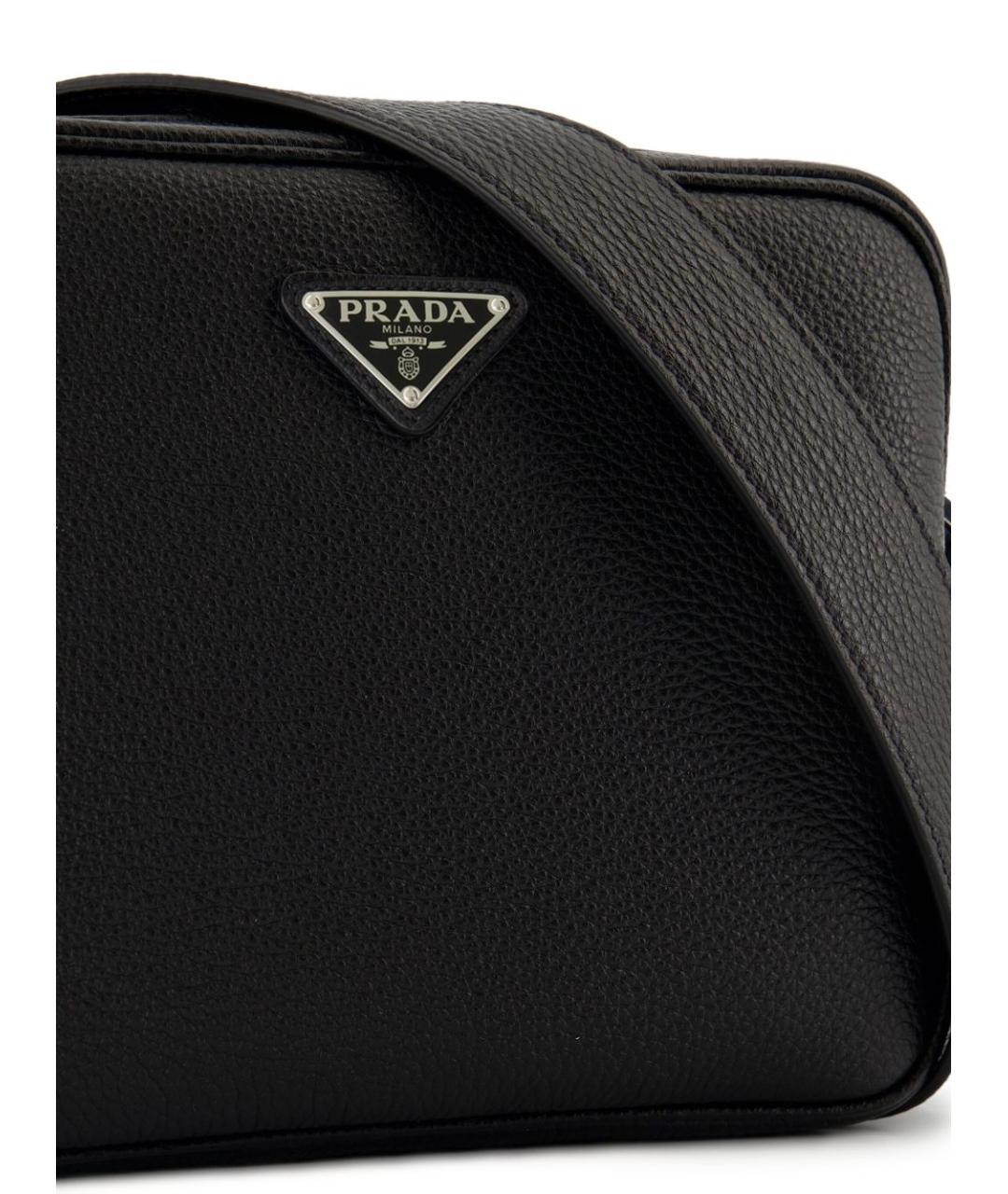PRADA Черная кожаная сумка на плечо, фото 2