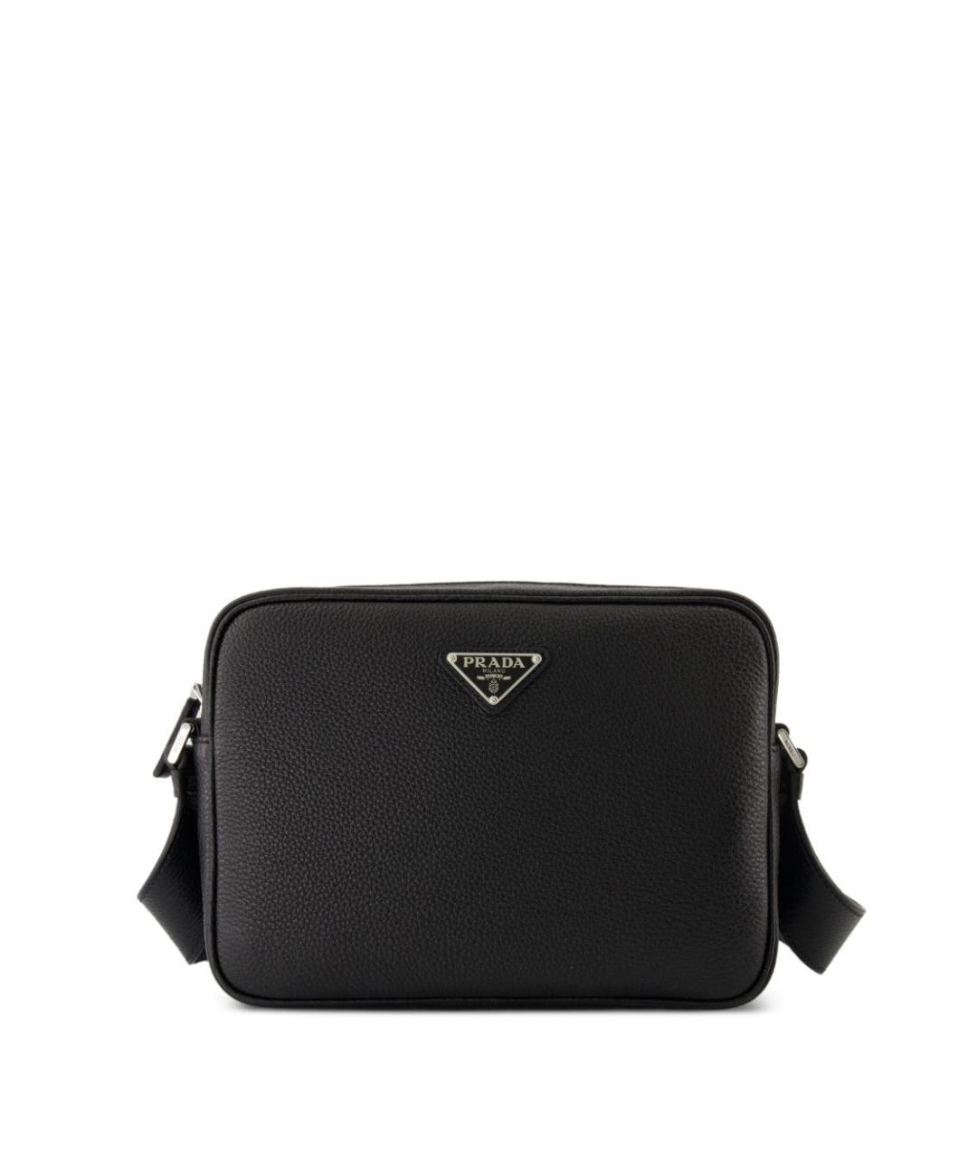 PRADA Черная кожаная сумка на плечо, фото 1