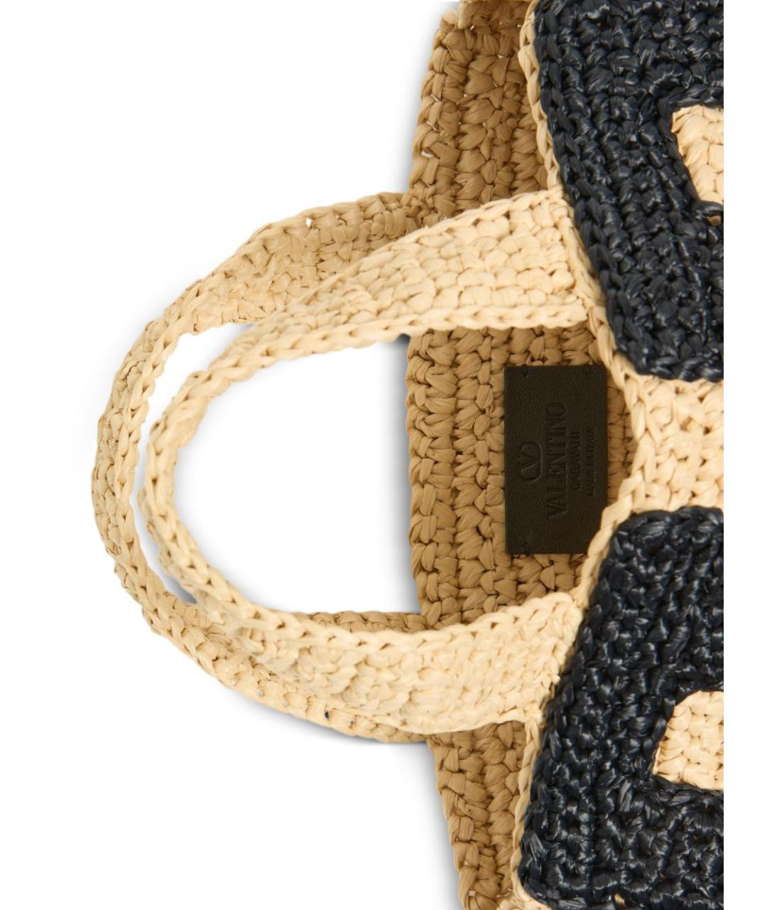 VALENTINO Бежевая пелетеная сумка тоут, фото 5