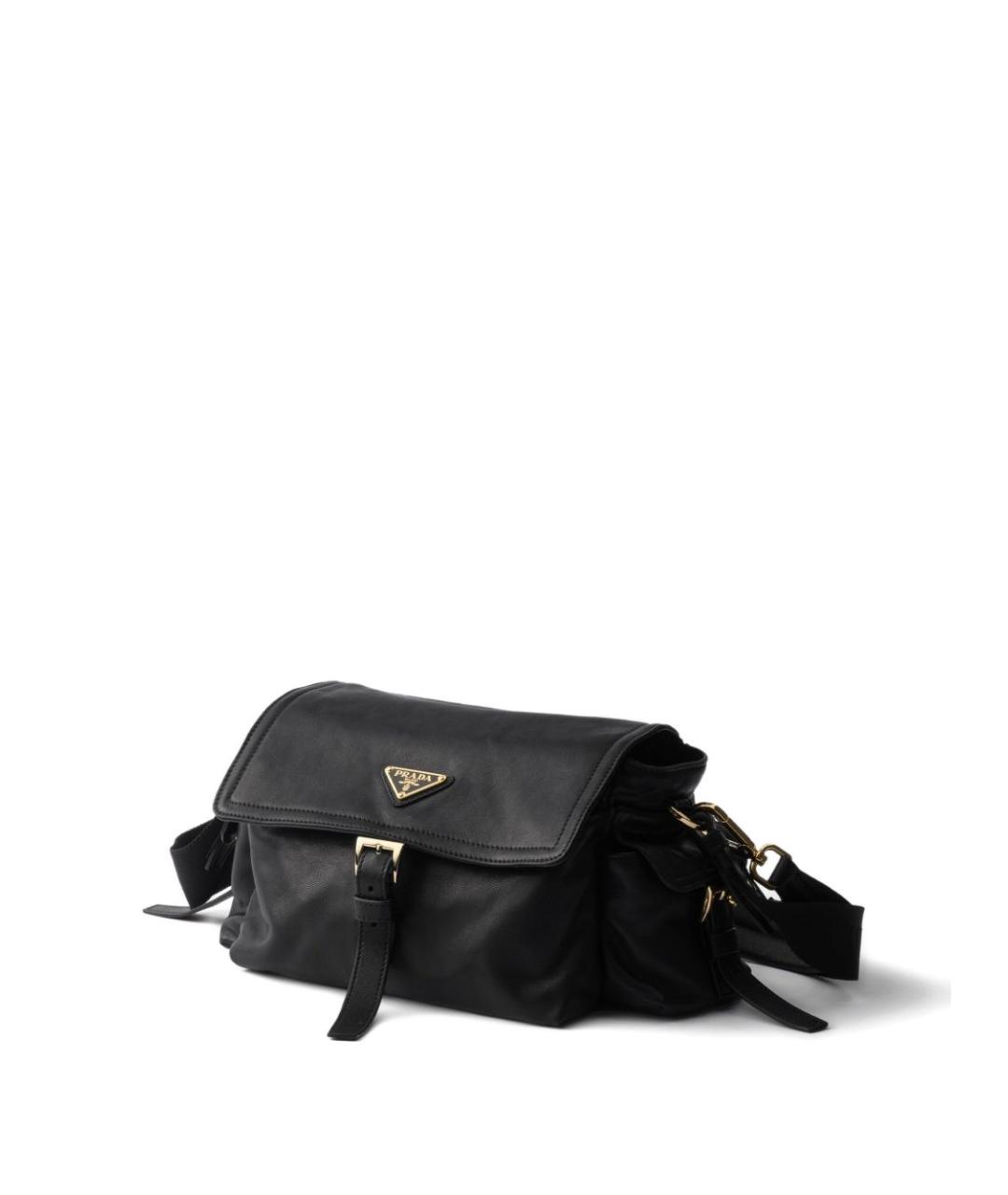 PRADA Черная кожаная сумка через плечо, фото 4