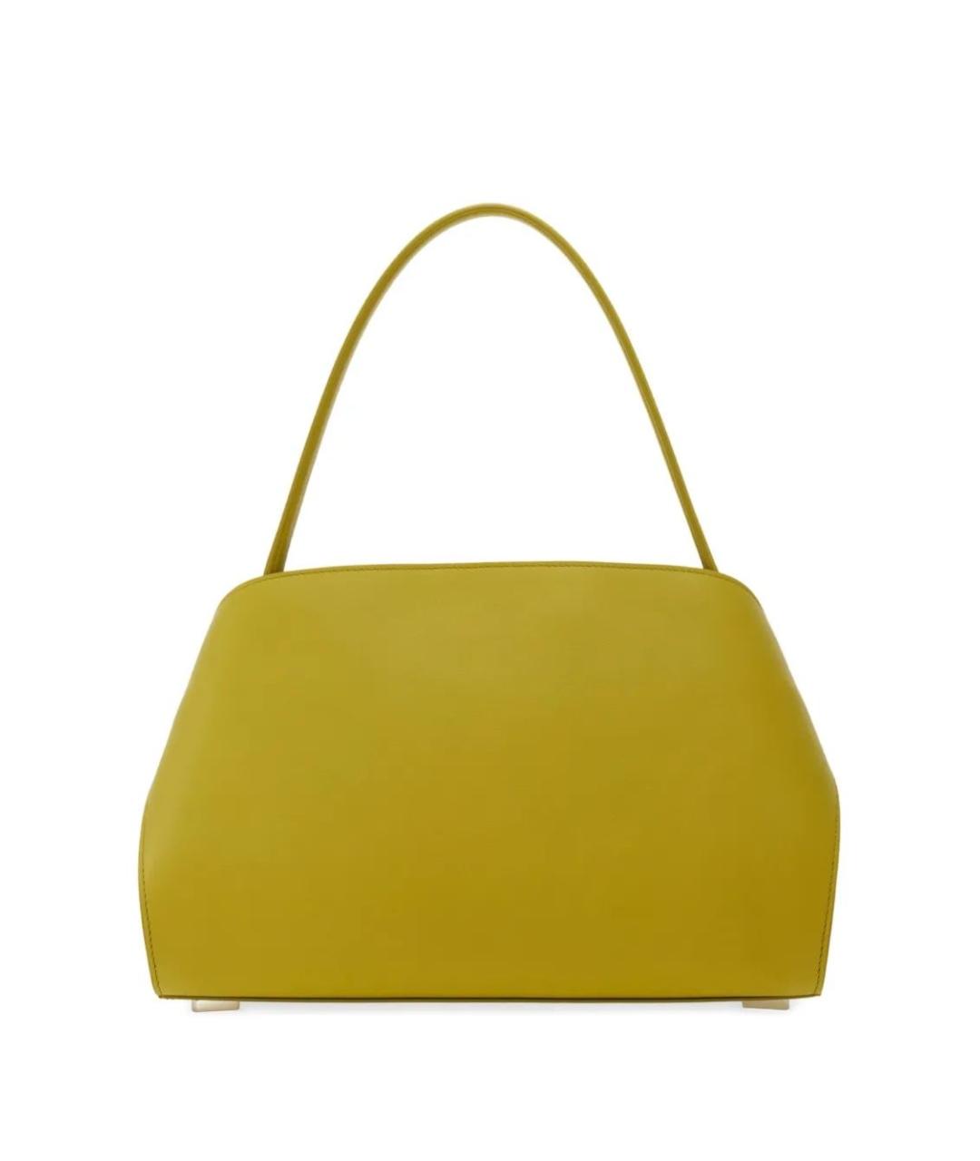 FERRAGAMO Желтая кожаная сумка с короткими ручками, фото 2