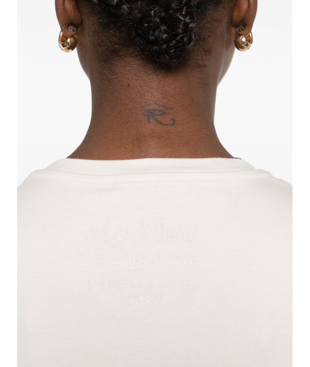 'S MAX MARA Белая хлопковая футболка, фото 5