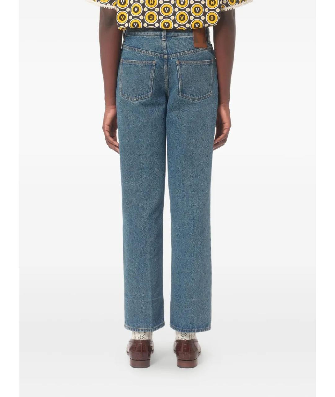 VALENTINO Синие хлопковые прямые джинсы, фото 3