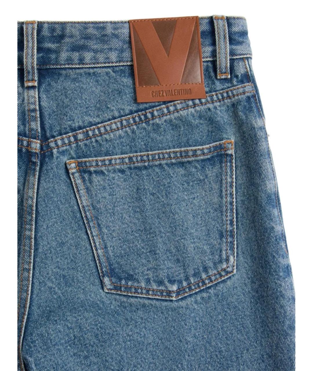 VALENTINO Синие хлопковые прямые джинсы, фото 4