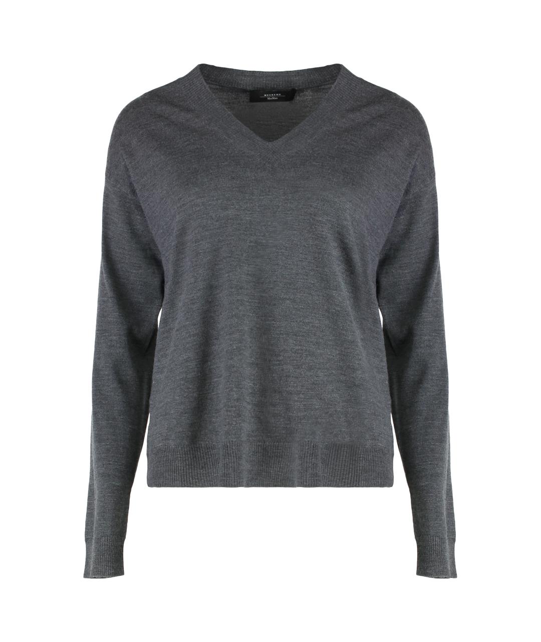 WEEKEND MAX MARA Серый кашемировый джемпер / свитер, фото 1